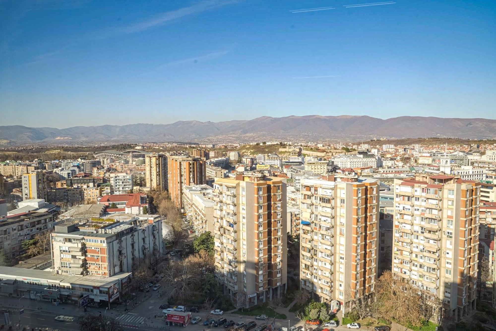 180° View Apartment In Diamond Building Üsküp Dış mekan fotoğraf